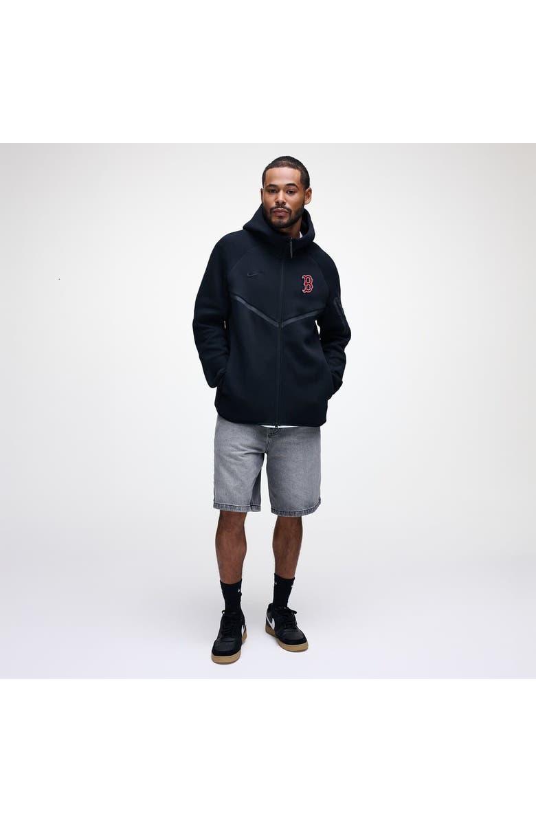 Nike Men's Nike Black Boston Red Sox Tech Fleece Raglan Full-Zip Windrunner Hoodie, Alternate, color, Black