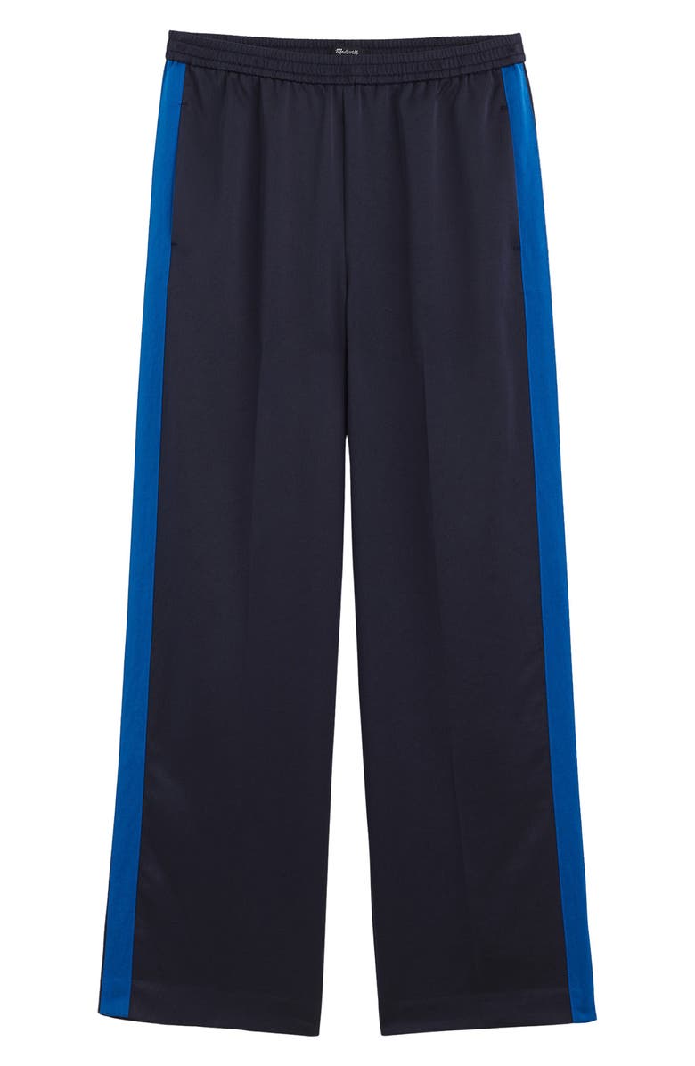 Madewell The Easy Pull-On Satin Track Pant, Alternate, color, Classic Navy