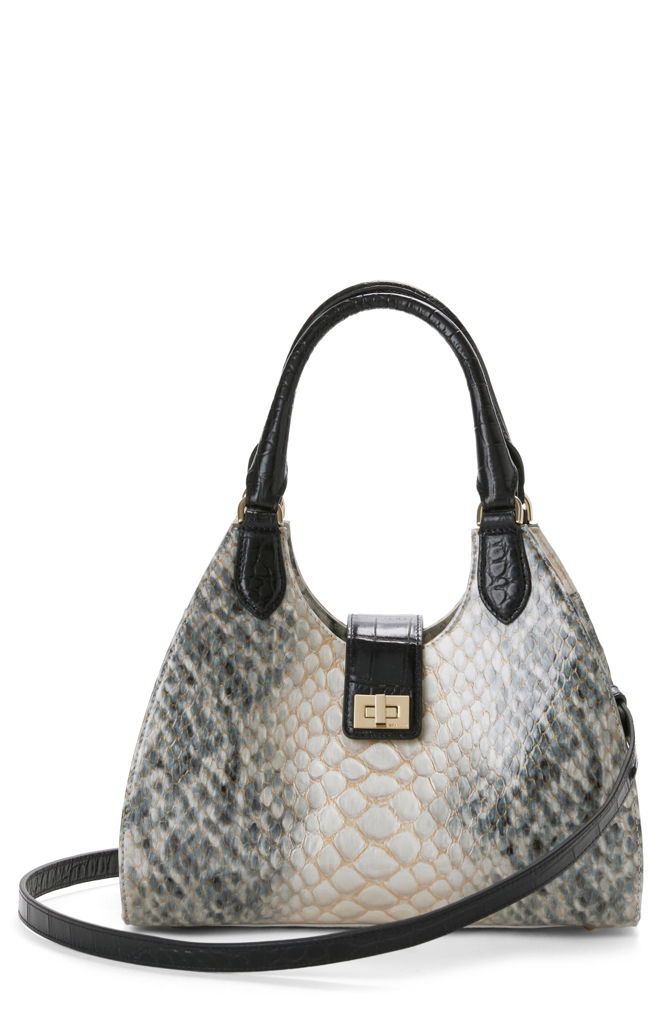 Brahmin Adrian Croc Embossed Leather Shoulder Bag, Main, color, 