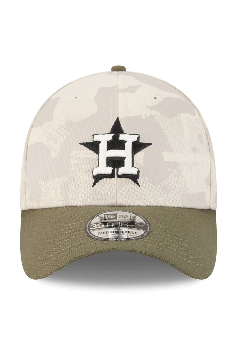 Men's New Era Light Beige/Olive Houston Astros 2025 Armed Forces Day 39THIRTY Flex Hat, Alternate, color, Light Beige