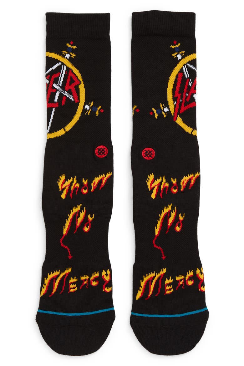 No Mercy Crew Socks, Main, color, BLACK