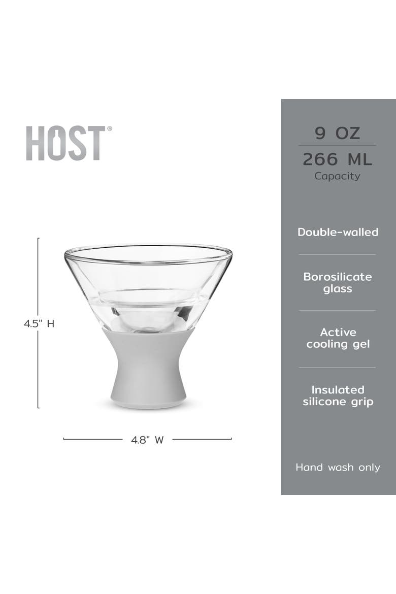 Glass FREEZE Martini Cooling Cup Set of 2, Alternate, color, Gray