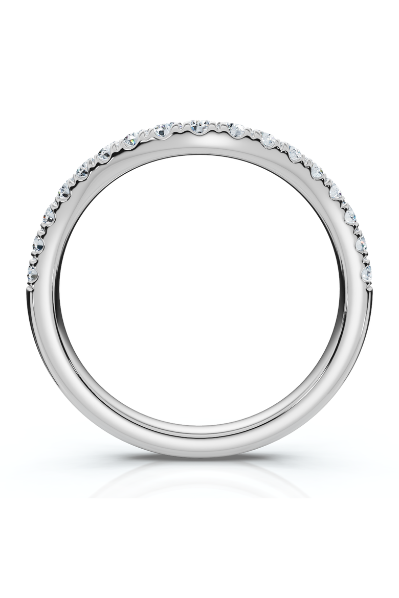 Curved Diamond Wedding Ring Enhanced 1/3Ct 14k Gold or Platinum Lab Grown, Alternate, color, 14k White Gold
