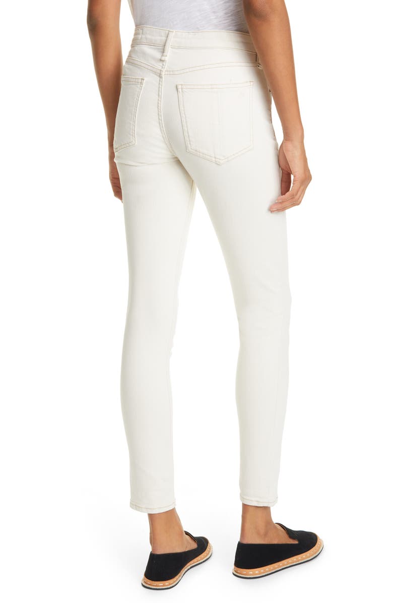 rag & bone Cate Mid Rise Ankle Skinny Jeans, Alternate, color, Ecru