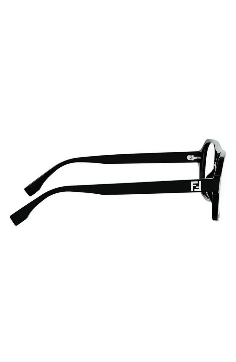 Fendi FF Squared 54mm Square Optical Glasses, Alternate, color, Shiny Black