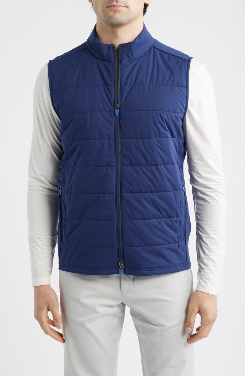 Peter Millar Fuse Water Resistant Recycled Polyester Hybrid Vest, Alternate, color, Navy
