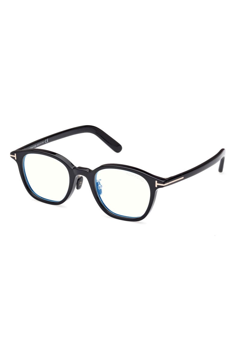 TOM FORD 49mm Square Blue Light Blocking Glasses, Alternate, color, 