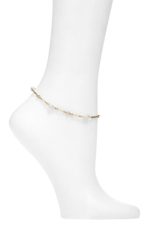 Demi-Fine Pearl Link Anklet