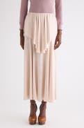 Chloé Fluid Washed Silk Satin Layered Midi Skirt