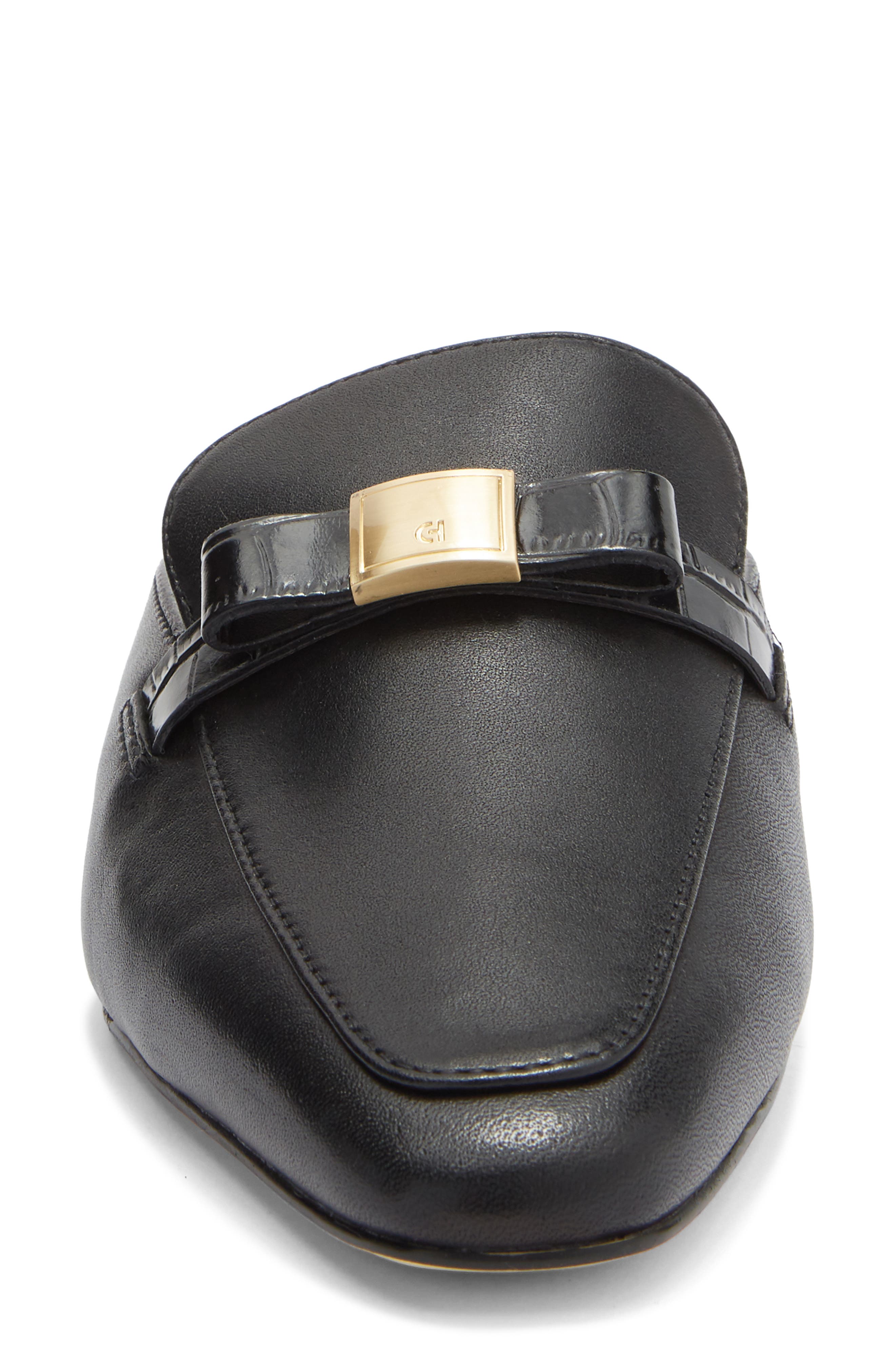 Cole Haan Pasha Bow Mule, Alternate, color, Black Leather