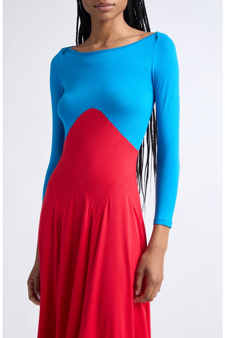 Dammit Janet Bracelet Sleeve Colorblocked Midi Dress, Alternate, color, COLORBLOCKED