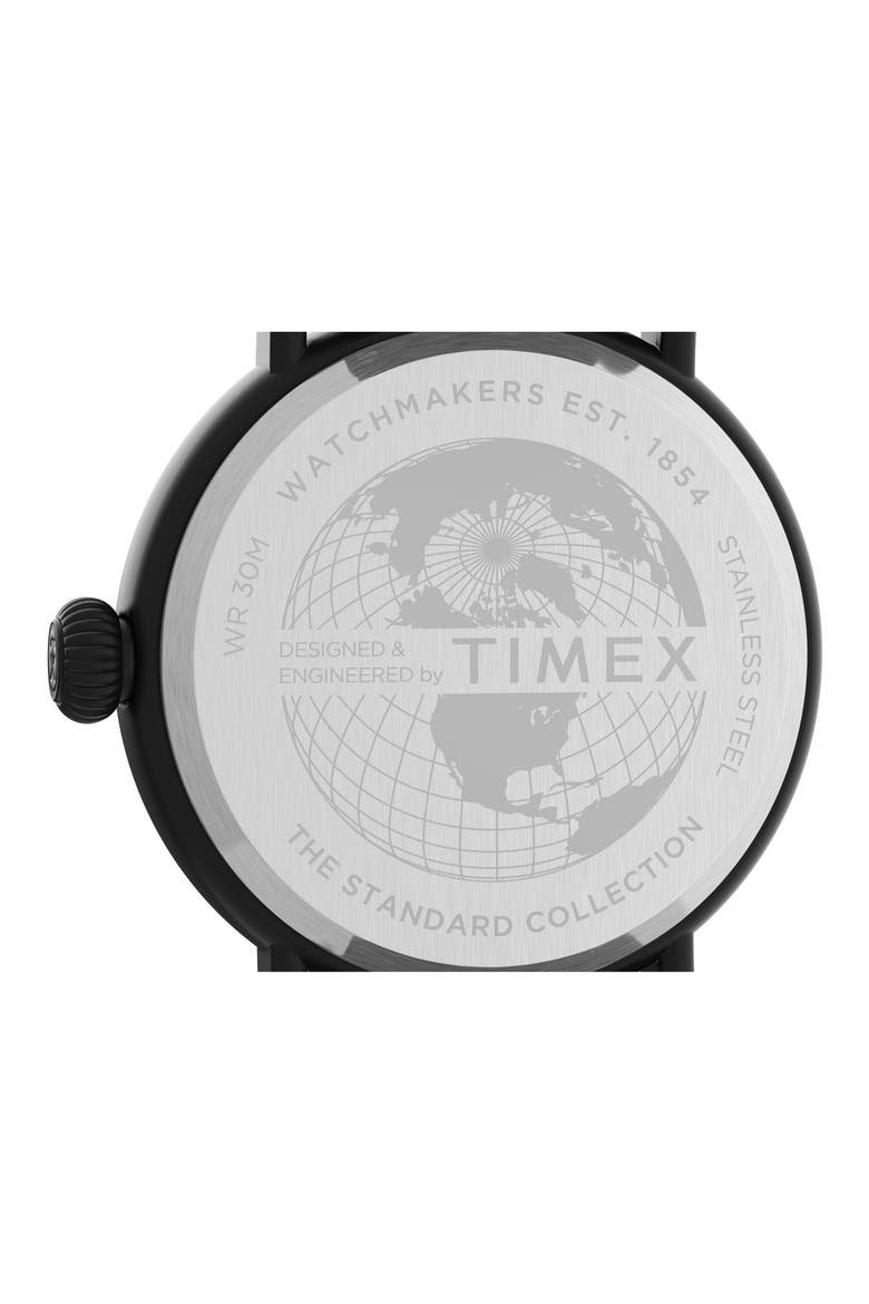 Standard Leather Strap Watch, 40mm, Alternate, color, BLACK