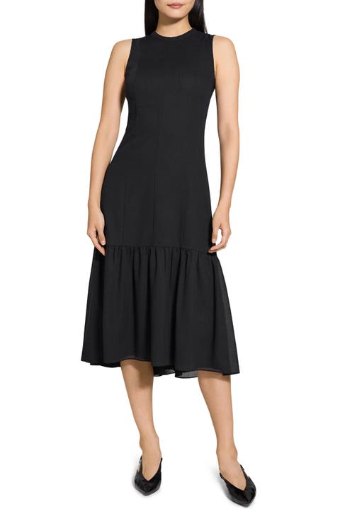 Tier Tie Back Midi Dress