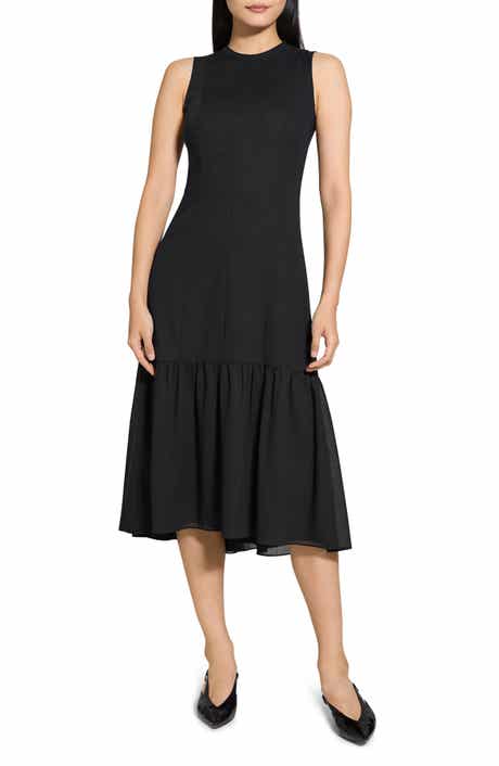 Theory Tier Tie Back Midi Dress