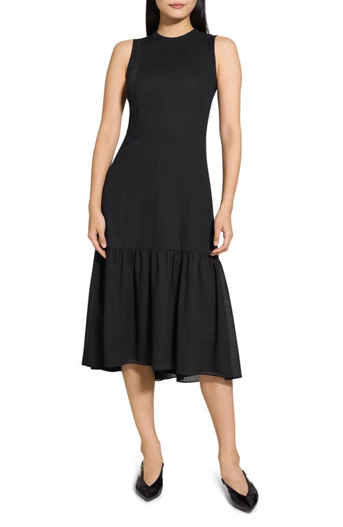 Theory Tiered Lightweight Wool Midi Dress