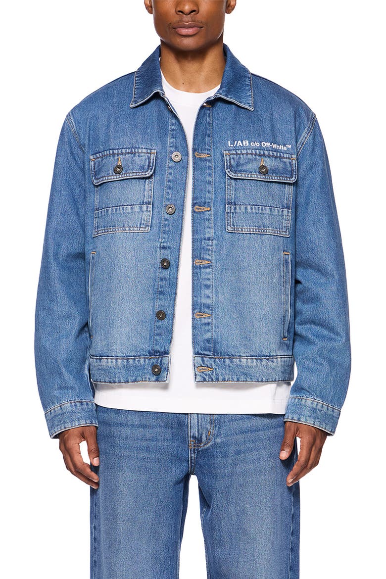 Denim Trucker Jacket, Main, color, STEEL INDIGO