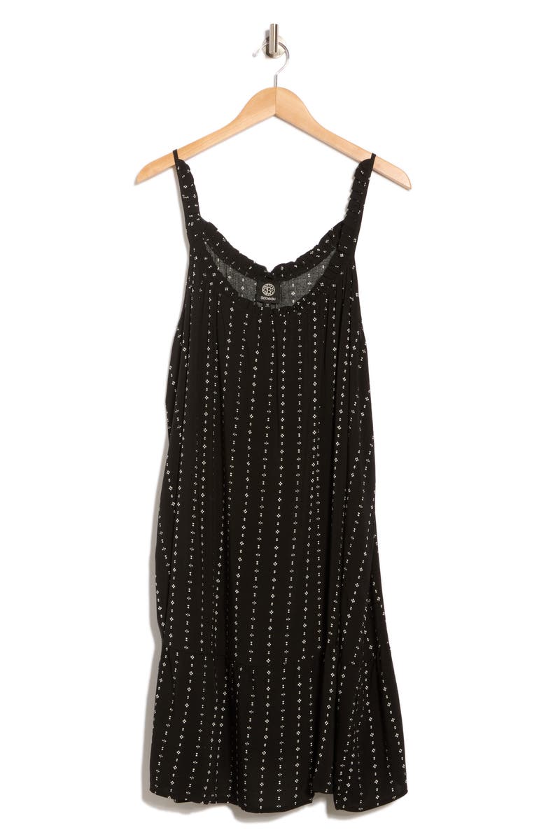 Bobeau Ruffle Slipdress, Alternate, color, Pirate Black/ Ivory