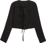 Bella Venice The Camille Lace Inset Tie Front Top