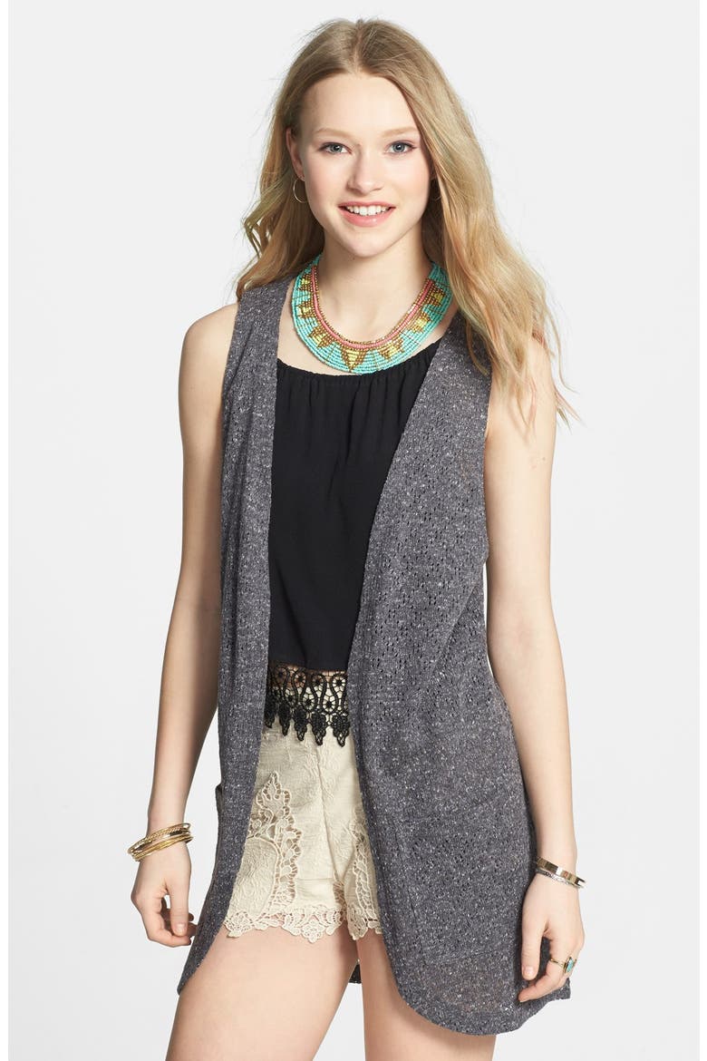 Pointelle Vest, Main, color, GREY STONEHENGE DIAMOND POINTE