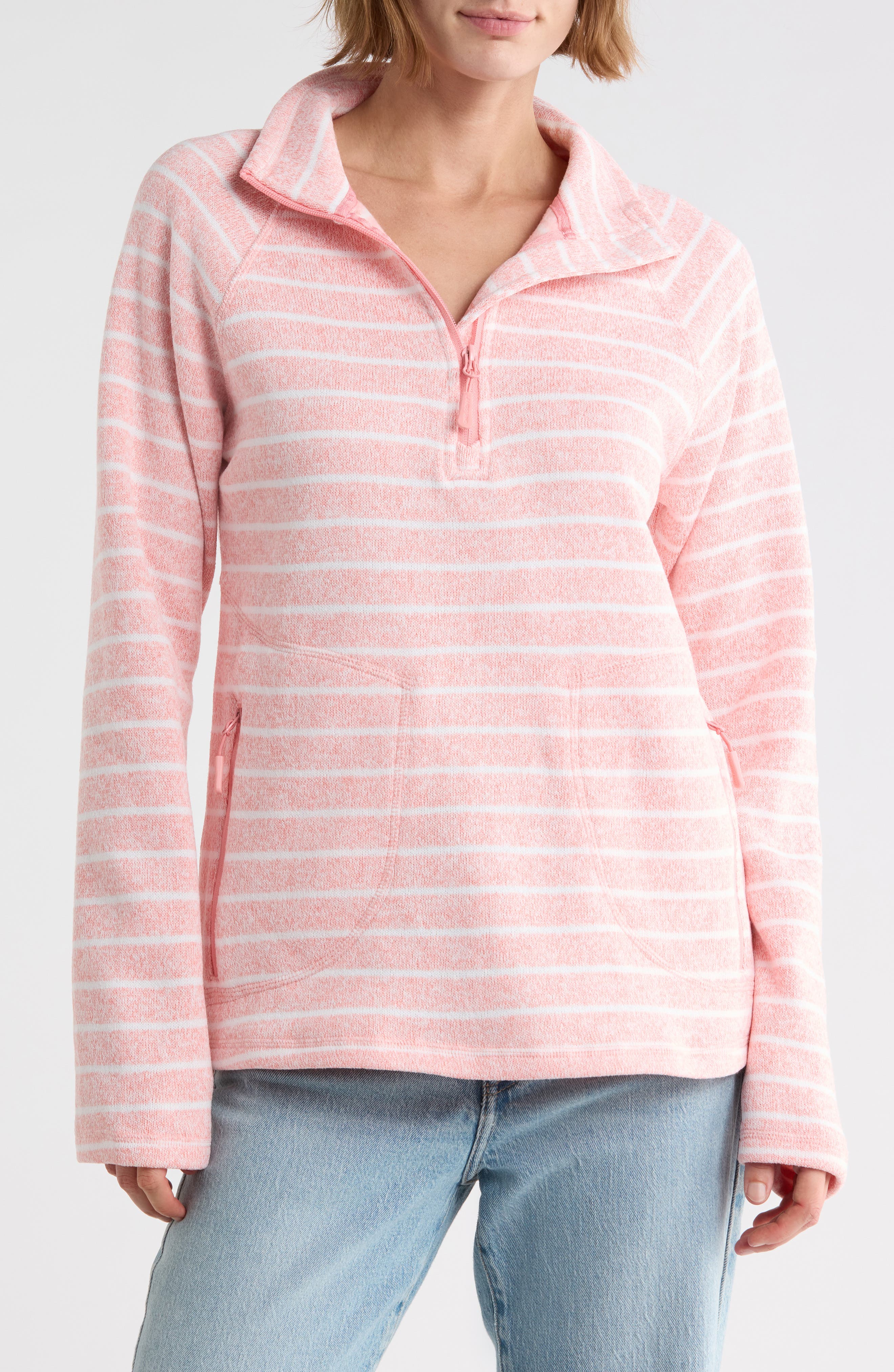 Stripe Quarter Zip Sweatshirt
