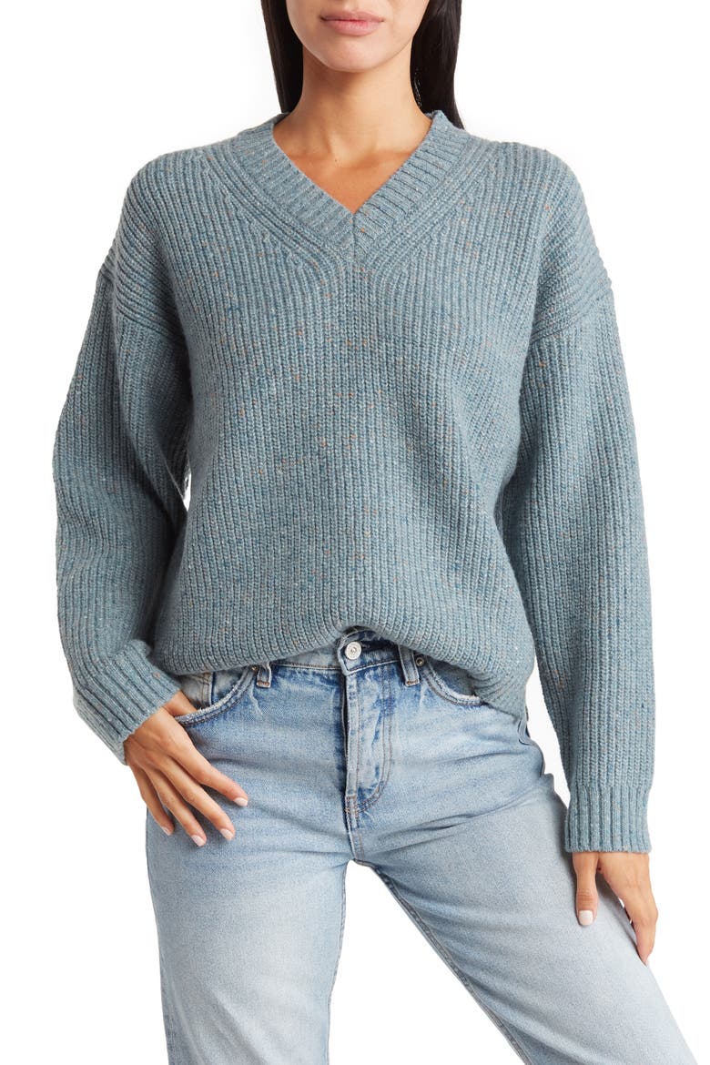 Genevieve Merino Wool & Alpaca Blend Sweater, Main, color, SEA BLUE