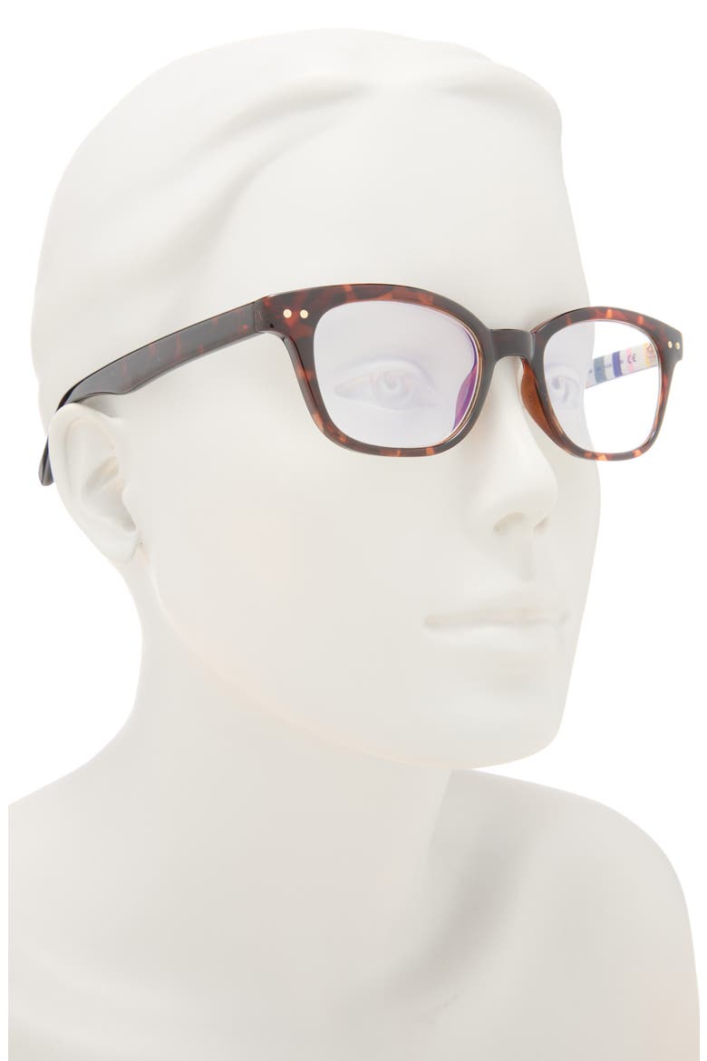 rebecca 49mm square reading glasses, Alternate, color, HAVANA MULTI