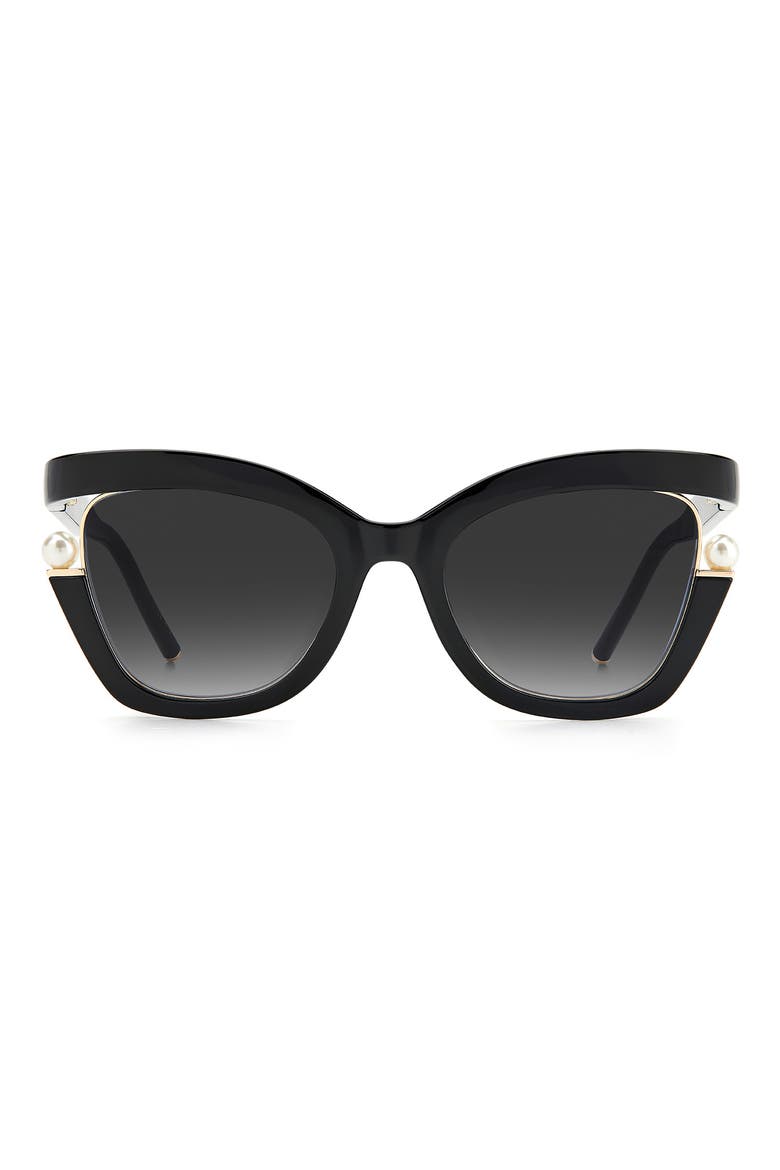 53mm Cat Eye Sunglasses, Main, color, BLACK/ DARK GREY SF