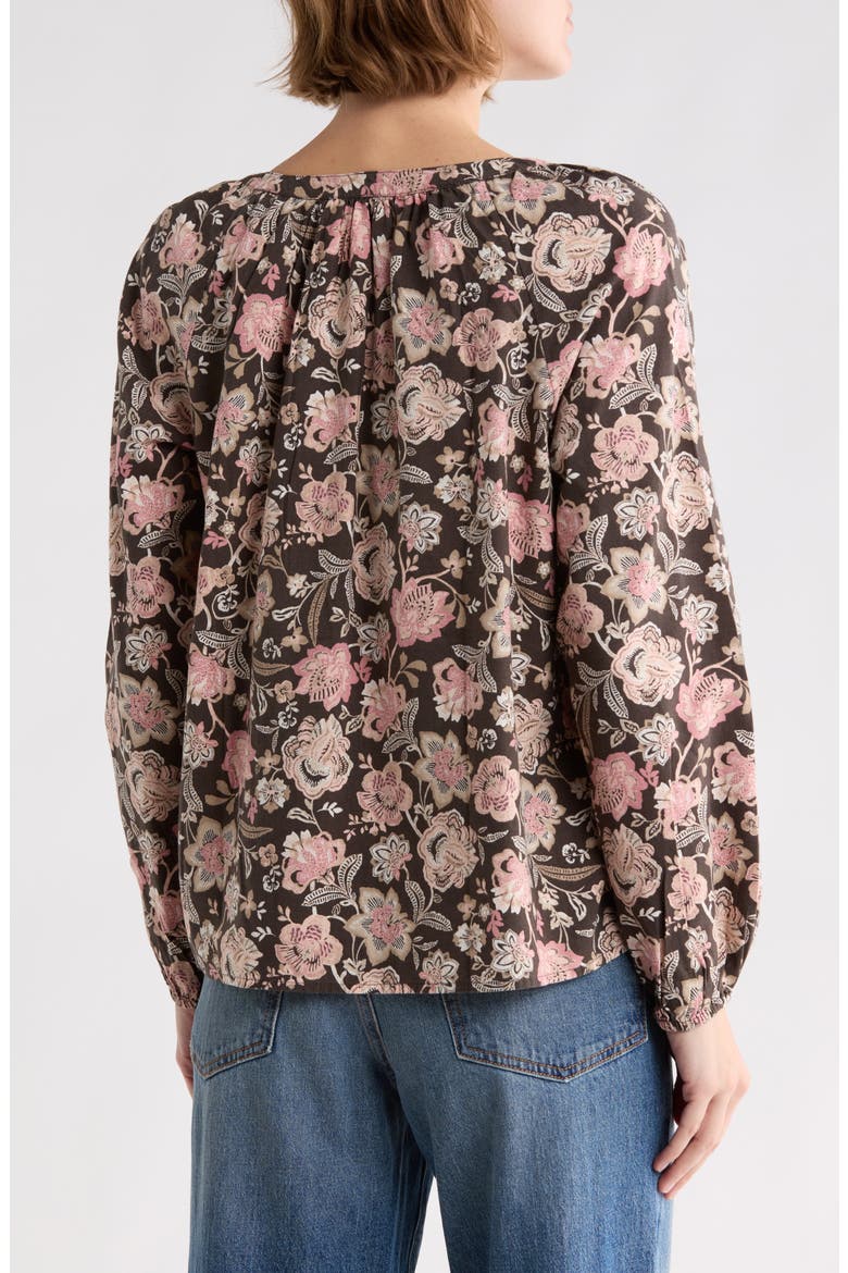 Floral Henley, Alternate, color, BLACK MULTI