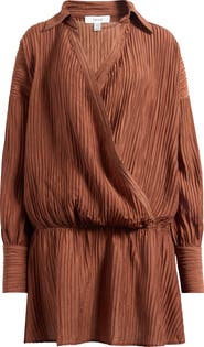 Topshop Long Sleeve Rib Shirtdress
