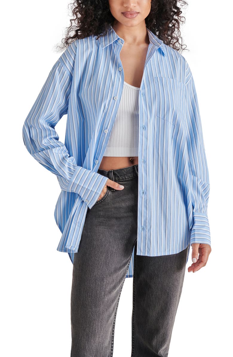 Steve Madden Stripe Button-Up Shirt, Alternate, color, 