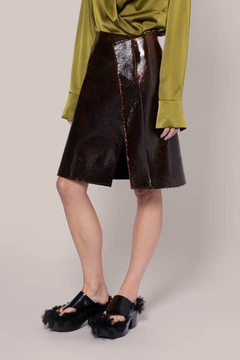 Adil Faux Leather Skirt
