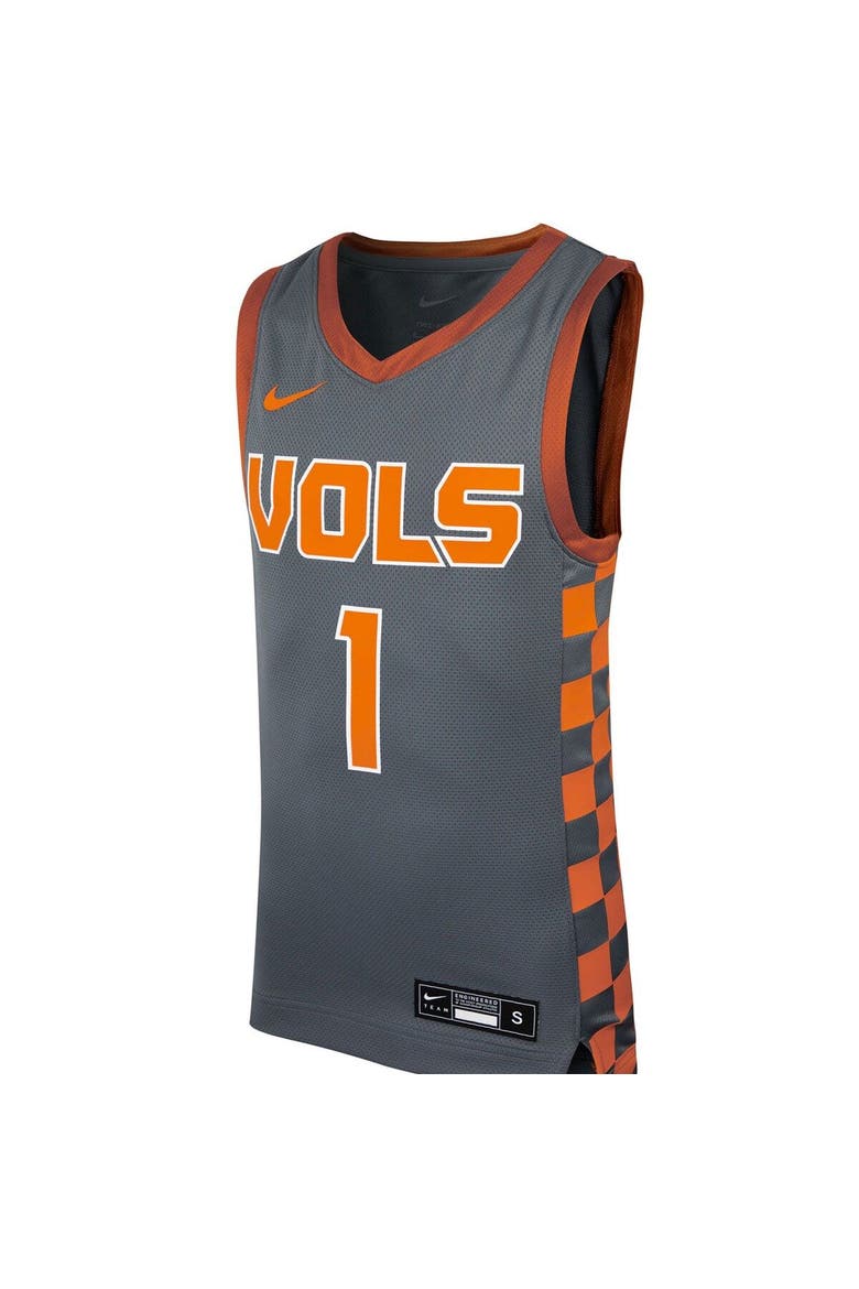 Youth Nike #1 Gray Tennessee Volunteers Icon Replica Basketball Jersey, Alternate, color, Gray