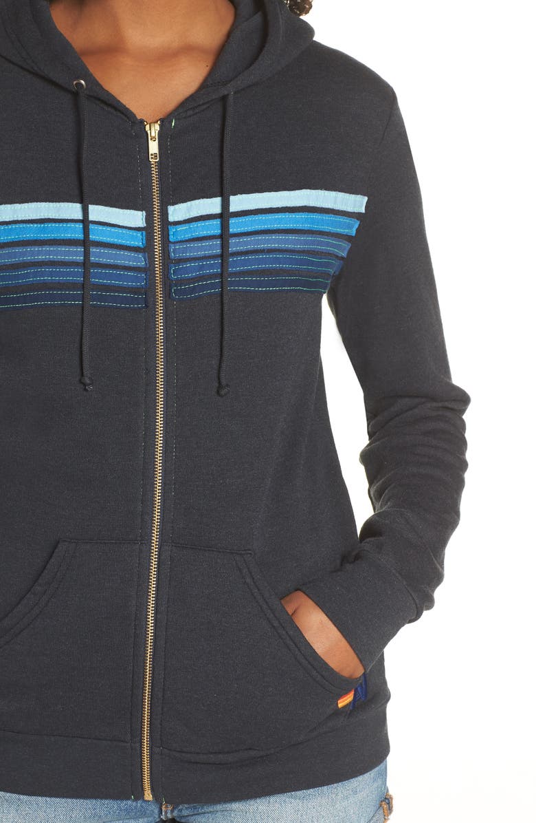 Aviator Nation 5-Stripe Zip Hoodie, Alternate, color, 