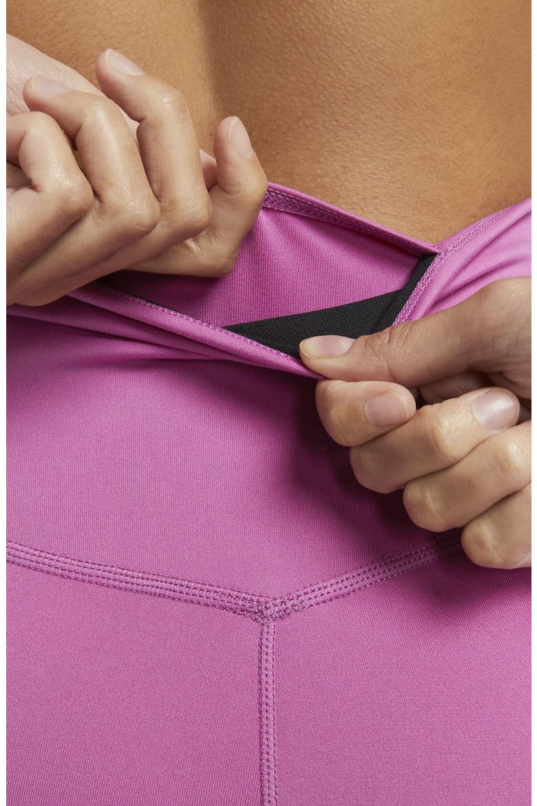 One Mid-Rise Bike Shorts, Alternate, color, COSMIC FUCHSIA/ WHITE