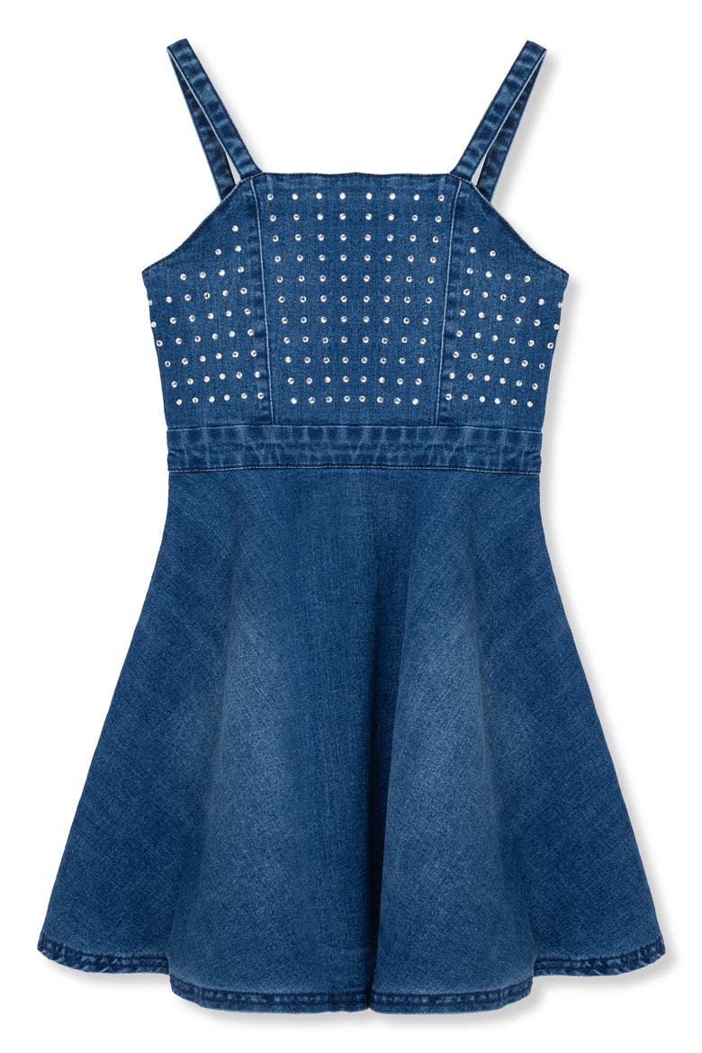 Kids' Studded Denim Dress, Main, color, DENIM