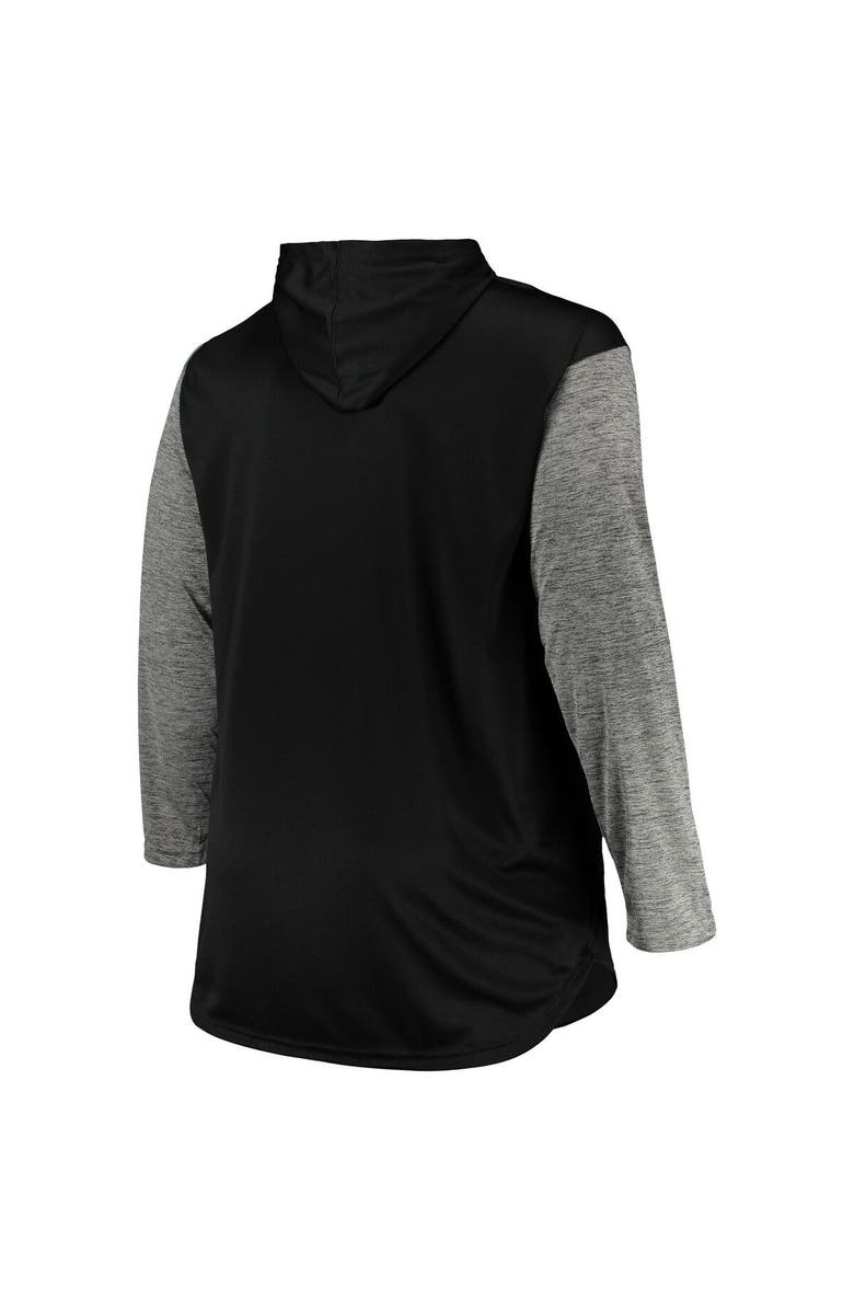 PROFILE Men's Black/Heathered Gray Chicago White Sox Big & Tall Wordmark Club Pullover Hoodie, Alternate, color, Black