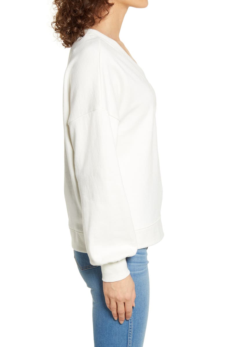 Madewell Hemp & Organic Cotton Blend V-Neck Sweatshirt, Alternate, color,