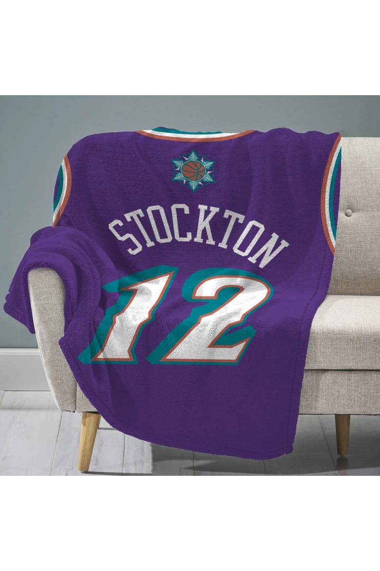 Utah Jazz John Stockton 60" x 80" Raschel Throw Blanket, Main, color, None