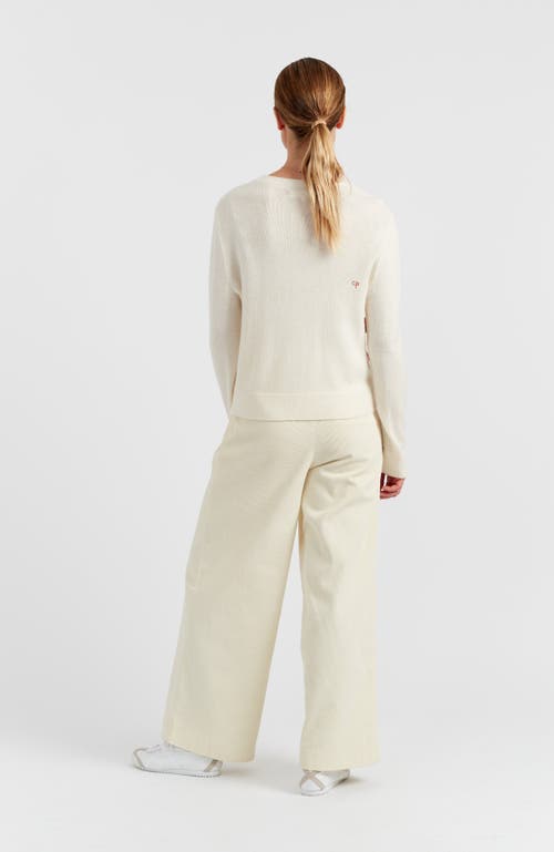 Chinti & Parker Wool-cashmere Velvet Bow Sweater In White