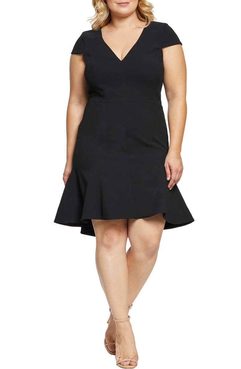 Dress the Population Bettie High/Low Ruffle Hem Cocktail Dress, Main, color,