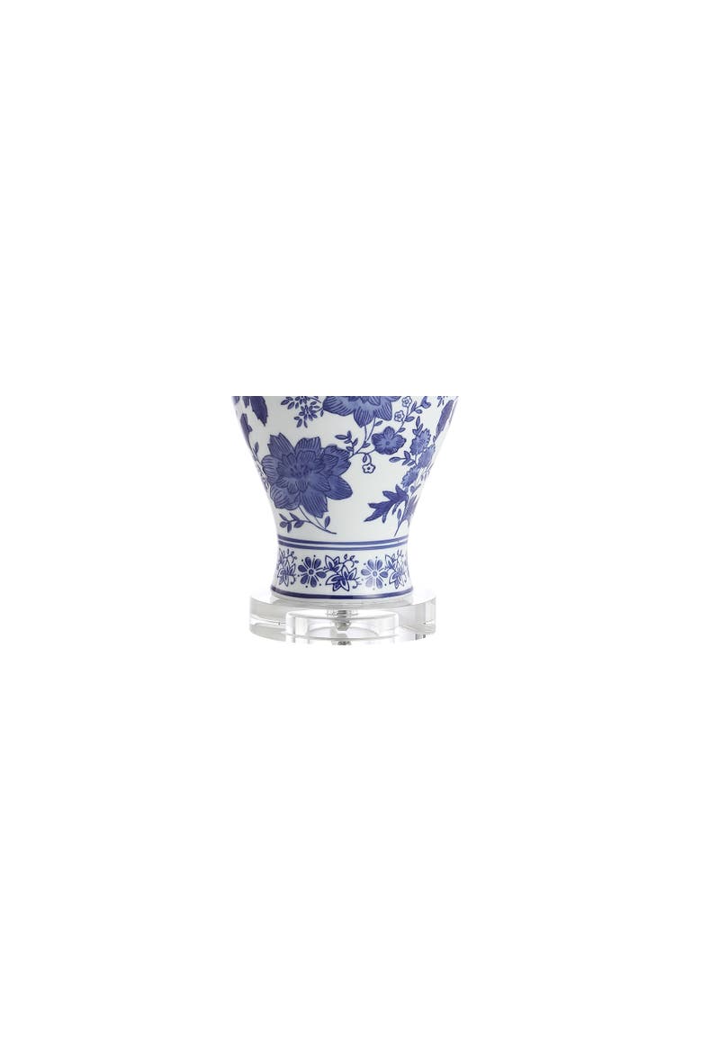 Song 21.5" Ceramic/Crystal Chinoiserie Floral LED Table Lamp, Blue/White, Alternate, color, Blue/White