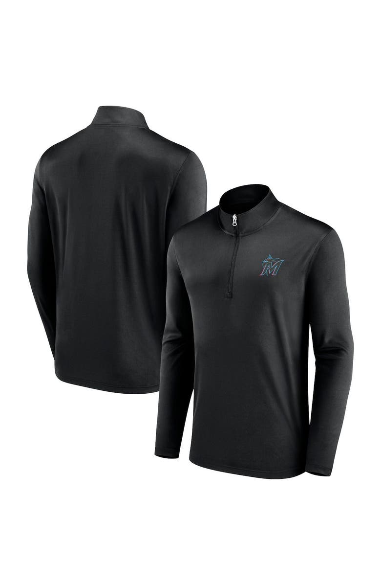 FANATICS Men's Black Miami Marlins Underdog Mindset Quarter-Zip Jacket, Alternate, color, Black