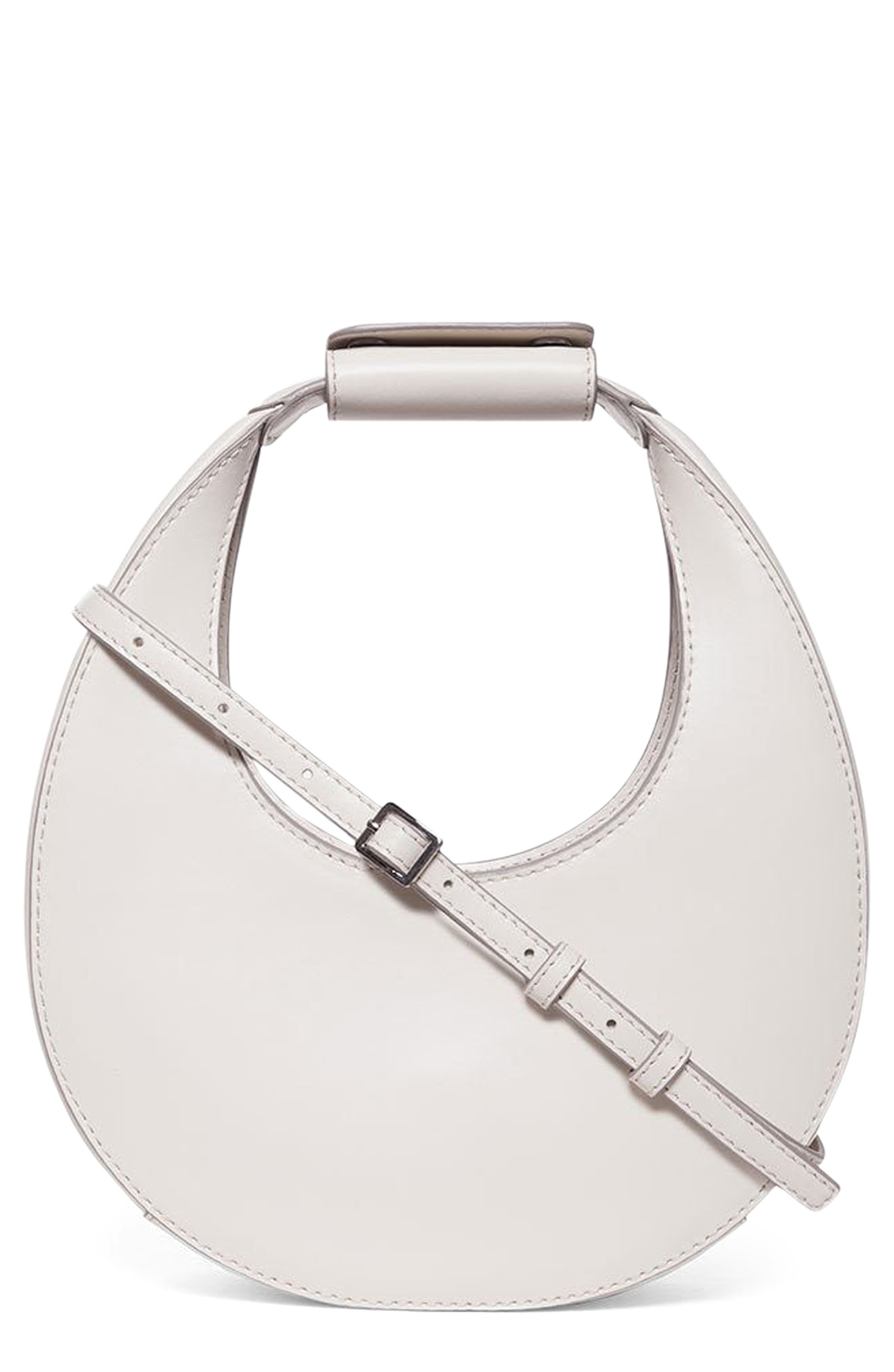 STAUD Mini Moon Leather Bag, Main, color, Cream