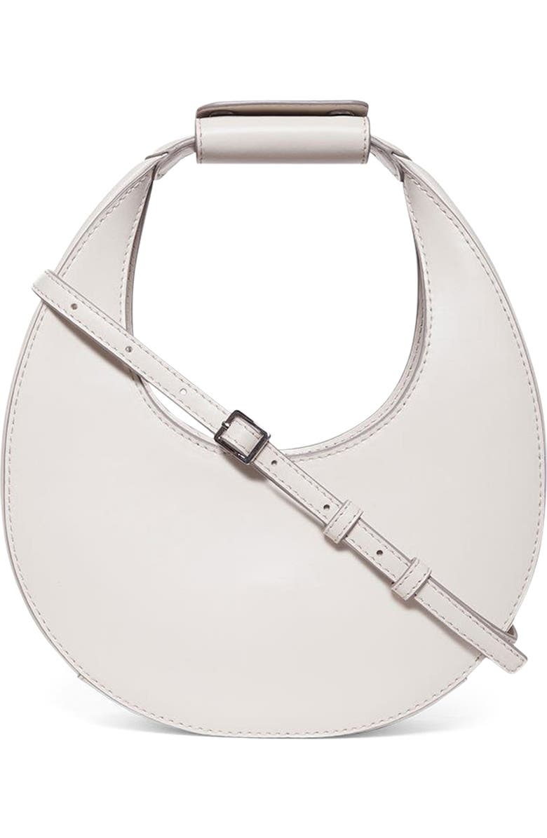 STAUD Mini Moon Leather Bag, Main, color, Cream