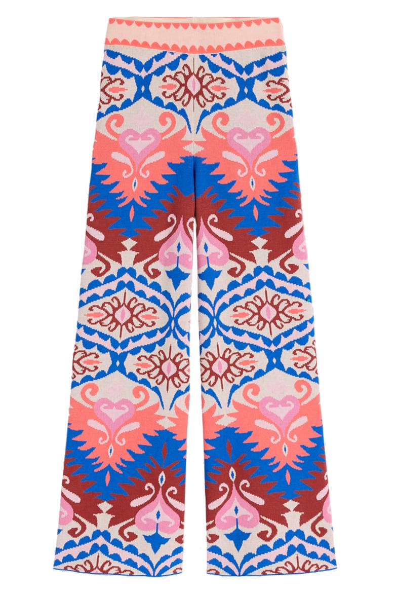 Jacquard Knit Cotton Trousers, Alternate, color, MULTI AZTEC