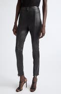 TOM FORD Zip Front Lambskin Leather Skinny Pants