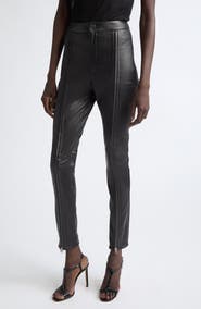 TOM FORD Zip Front Lambskin Leather Skinny Pants