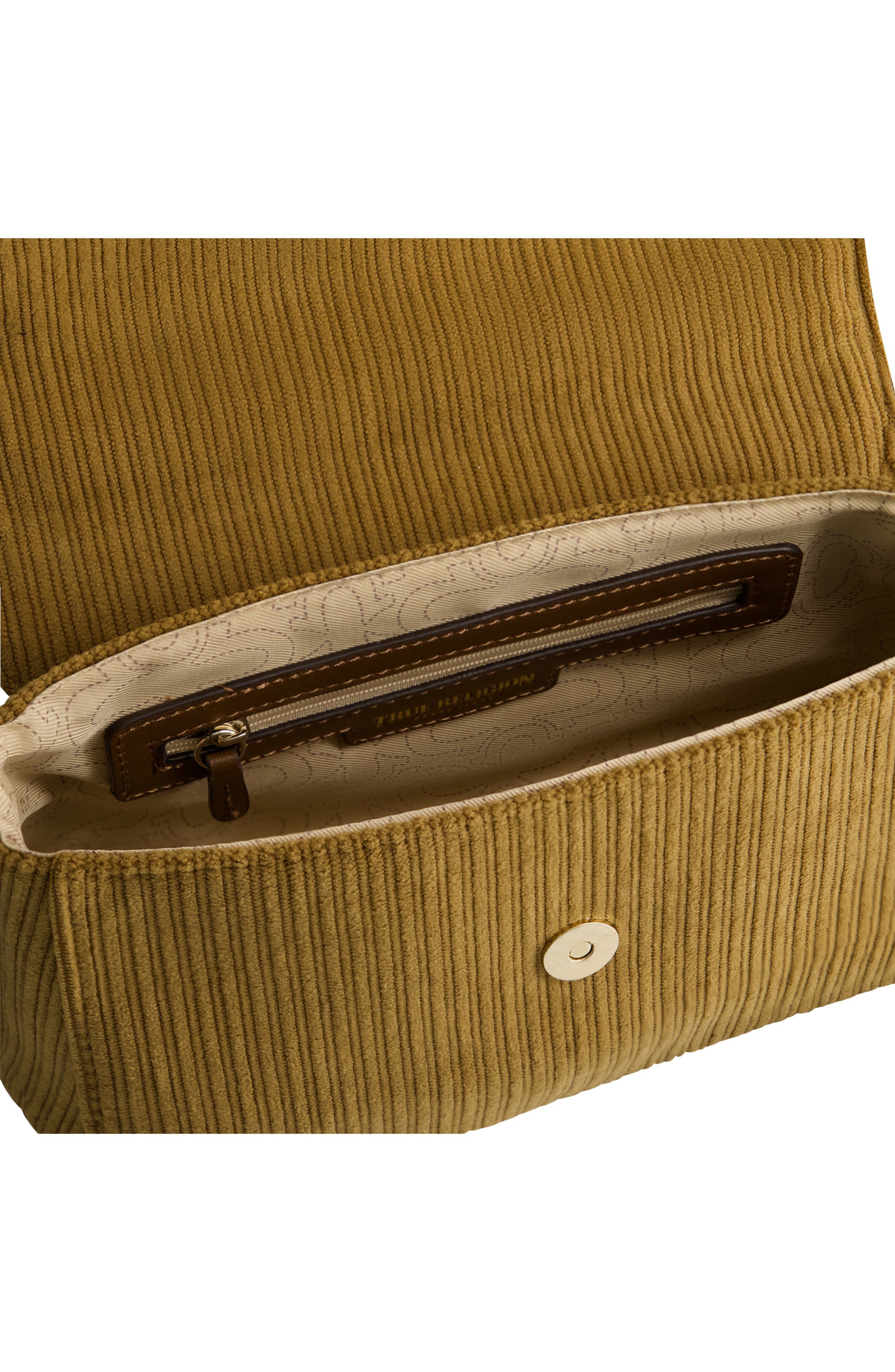 True Religion Corduroy Mini Satchel Bag, Alternate, color, Brown