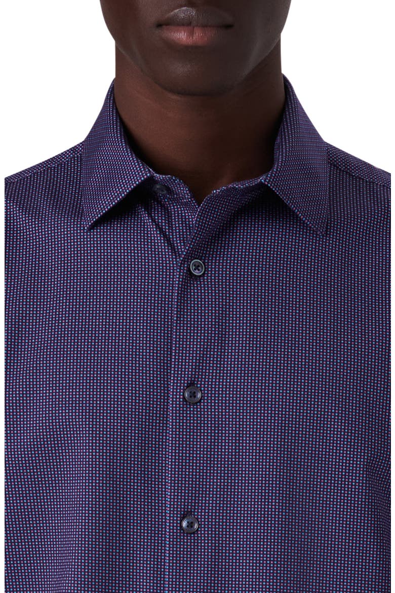 Miles OoohCotton® Confetti Print Short Sleeve Button-Up Shirt, Alternate, color, NAVY