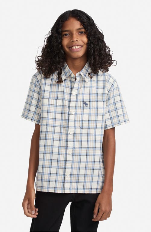 Abercrombie Kids Kids' Simple Life Plaid Cotton Button-up Shirt In Gray